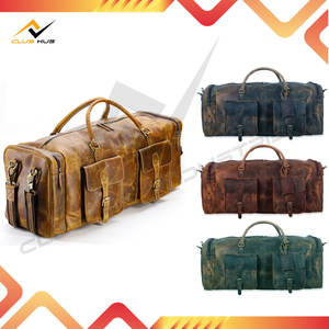 Sac de voyage en cuir véritable fait à la main pour hommes - Écologique Capacité 30-40L Couleur et logo personnalisables - Product Image 2