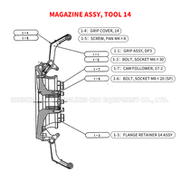 Ensemble de préhension d'outils Brother S2A 14T pour perceuse-visseuse Brother TC-S2A 14T ATC, pièces de rechange