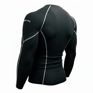 High Quality Wholesale Jiu Jitsu Fitness <b>Swim</b> <b>Shirts</b> <b>Men</b> Custom Printed Front Long Sleeve MMA Rash Guard Breathable UPF50 Quick - Product Image 2