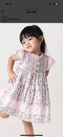 Gaun berasap geometris bunga elegan gaun princess anak perempuan OEM ODM anak-anak gaun berasap kustomisasi grosir