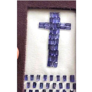 345 piezas de Iolita Natural 5x3mm baguette Octágono faceta 110 Cts Lote Iroc Ventas buena calidad Corte de piedras preciosas sueltas US $154 para todos - Product Image 3