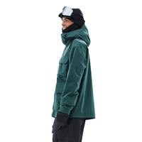 Veste d'hiver chaude à capuche personnalisée pour homme, en toile imperméable respirante, couleur vert foncé, pour la randonnée en plein air