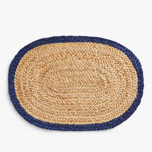 Venta al por mayor yute tejido a mano borde ovalado MESA CENTRO manteles individuales Decoración de mesa para vacaciones de Navidad de Vietnam - Product Image 3