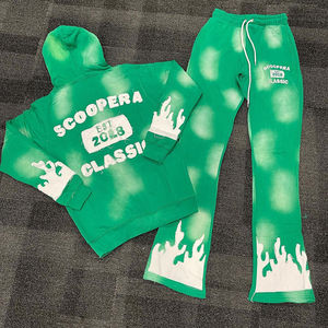 ชุดวอร์มย้อมสีแบบ Acid Wash ผ้าฝ้าย 100% สไตล์ซันเฟด สำหรับผู้ชาย แฟชั่นสตรีทแวร์ ขายส่ง รับผลิตแบบ OEM ปรับแต่งได้ - Product Image 3