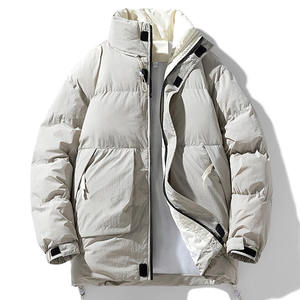 <b>Men's</b> Plus Size <b>Winter</b> Puffer Bubble <b>Coat</b> Thickened Warm <b>Parka</b> Stand Collar Front Logo Eco-Friendly Windproof - Product Image 5
