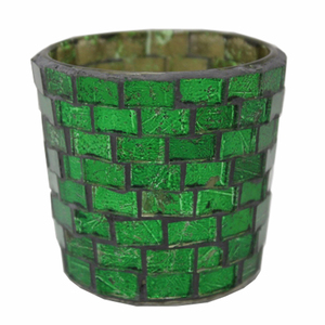 ชุดเชิงเทียนแก้วโมเสคสีทอง2ชิ้นสำหรับตกแต่งบ้านและงานแต่งงานทำด้วยมือ - Product Image 2