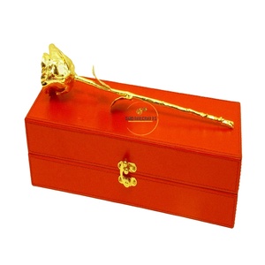 SANAAR CRAFTS Rosa Realista de Lujo Hecha a Mano y Personalizada, Bañada en Oro Natural, Decoración para el Hogar, Regalo para el Día del Padre y el Día de la Madre - Product Image 1