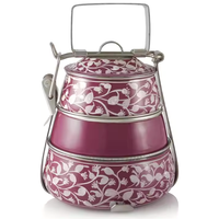 Boîte en acier imprimé Tiffin Transporteur de nourriture en acier personnalisé Tiffin en acier inoxydable élégant Tiffin imprimé durable