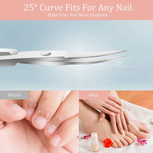 Venta al por mayor Tijeras para cutículas 9 cm con hoja fina curva afilada Cuidado de la belleza Tijeras para cutículas con bolsa de cuero rosa - Product Image 6