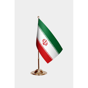 Drapeaux de table Iran avec logo personnalisé, impression numérique, style fanion en aluminium, polyester, soie - pour l'assurance automobile, l'éducation - Product Image 2