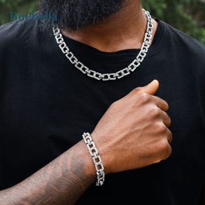 Gran oferta, cadena de eslabones infinitos de estrellas heladas de 10mm de Plata de Ley 925 chapada en oro blanco de 14 quilates para hombres, collares de moissanita Premium - Product Image 2