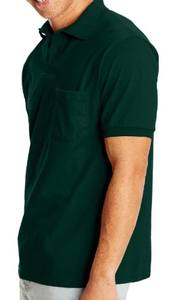 Jersey de algodón 100% para hombre para Polos patrón sólido suave y elegante con bolsillo antiarrugas de punto teñido liso - Product Image 3