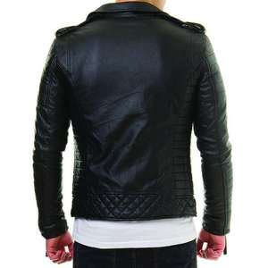 Chaqueta de Motociclista de Cuero para Hombre, Invierno, con Tela de Lona, Cuero Vacuno, Estilo Motociclista de Moda, para Compradores Mayoristas, Hecho en Pakistán - Product Image 4