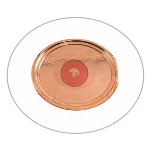 Plateau de service en cuivre martelé multi-usages 14 pouces |   Plateau à nourriture décoratif |   Vaisselle en cuivre faite à la main |   Gamme de prix la plus basse - Product Image 1