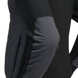 Mens Tailored Hybrid Sweater Quilted Front Zip Knit Jacket Long Sleeve Smart Casual Layering Outerwear - Product Image 6