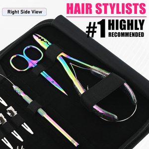 Bulk Pro Hair Extension Tools 2 Hole Pliers Hair Extensions Microlink <b>Crimping</b> Plier sectioning clips Hair Parting Scissor - Product Image 4