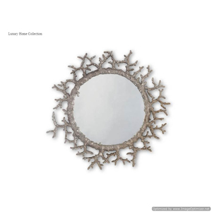 <b>Silver</b> Color Metal Wall <b>Mirror</b> Polished Round Shape Home and Hotel Restaurant Vanity Decor Accessories Supplies - Product Image 1