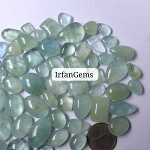 Cabochon en forme de mélange de pierres précieuses d'aigue-marine bleue naturelle sans chaleur ni traitement des mines africaines pour la fabrication de bijoux en pierre - Product Image 5