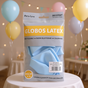 Palloncini in Lattice Decotex 45cm Blu Pastello R18 per Decorazioni Festa - Product Image 3