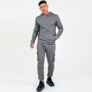 Cortavientos Casual Jogger Cargo Chándal Color gris Slim Fit Gym Wear Training Jogging Chándales para hombres - Product Image 2