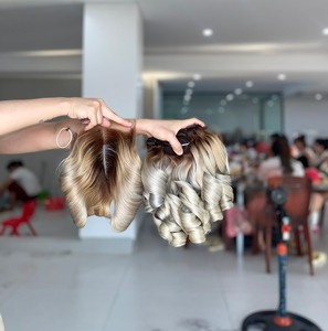 ชุดปิดผมมนุษย์แท้เวียดนามสีบลอนด์613ผมต่อแบบคู่ - Product Image 1