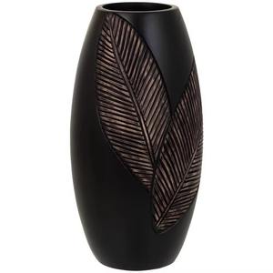 Vase en métal noir avec motif de feuille gravé pour une décoration élégante de la maison Pièce maîtresse élégante et affichage floral artistique - Product Image 5