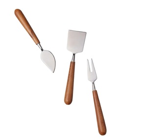 Cuchillo para Queso con Mango de Madera Hecho a Mano de Fábrica al por Mayor de Larga Duración, Juego de Queso Plateado, Esparcidor de Queso - Product Image 1