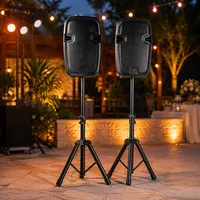 Set Speaker Portabel 200W Stereo Nirkabel dengan Remote Control TWS DSP Micro SD MP3 untuk Acara Luar Ruangan