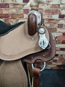 อานม้าคุณภาพสูงแบบสั่งทำพิเศษจากผู้ค้าส่งชาวอินเดีย หนัง Hairon สำหรับแข่งขันแบบตะวันตก ชุดอุปกรณ์อานม้า - Product Image 4