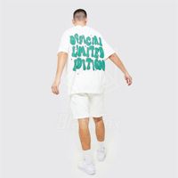 T-shirt à manches courtes pour hommes, imprimé bouffant, décontracté, ensemble court, vêtements de marque, ensemble 2 pièces, vente en gros, été