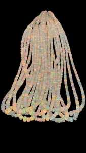 Genuine Ethiopian Opal Smooth Rondelle <b>Beads</b> 3-5mm Natural Gemstone Strand for Jewelry Making Loose <b>Beads</b> Wholesale Bulk - Product Image 3