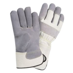 Gants de travail en cuir de vachette fendu avec logo personnalisable de haute qualité - Product Image 1