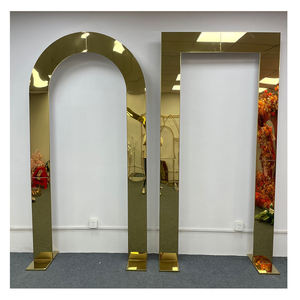 Dreamlike การค้าทั่วโลกฉากหลังสแตนเลส3แผง, ฉากแบคดรอปสำหรับงานแต่งงานฉากหลังสีทองปรับแต่งได้ - Product Image 2