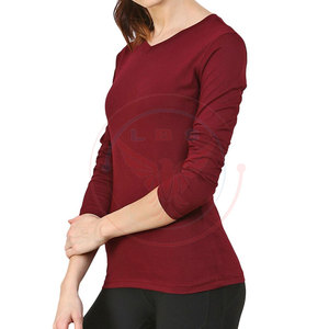 Camisetas de Manga Larga para Mujer, Cómodas y Casuales, 100% Algodón, Transpirables, Tejido de Felpa Ecológico, Gran Venta - Product Image 3