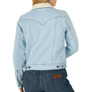 Veste en jean classique pour femmes, respirante, unie, couleur unie, tissu tendance - Product Image 2