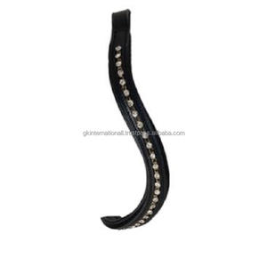 Accesorios para caballos, Productos Ecuestres, banda para la frente de caballo de cuero negro personalizada con 1 Fila de pequeños cristales transparentes, cadena mega Bling - Product Image 3