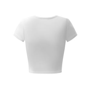Nouvelle arrivée prix de gros haute qualité femmes haut court ajusté t-shirt 2025 coton fait femmes haut court t-shirt - Product Image 3