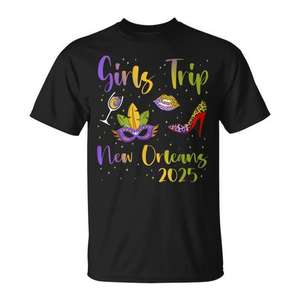 T-shirt assorti pour l'été des demoiselles d'honneur de la Nouvelle-Orléans 2025 – Personnalisable pour les voyages entre filles – Vêtements promotionnels - Product Image 1