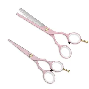 Professionele Haarknipschaar Set Dunner Schaar Baby Roze Kleur Kappersschaar Haar Snijset