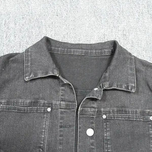 Chaquetas Vaqueras Cortas Lavadas con Bordado Personalizado para Mujer, Nueva Llegada, OEM, con Botones, Impermeables, Estilo Hip Hop Vintage, Marca Privada - Product Image 4