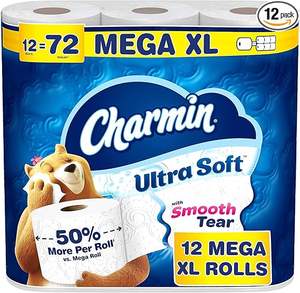 For Charmin Ultra Soft <b>Toilet</b> Paper 12 Mega XL Rolls Strong and Disposable Washable Feature - Product Image 3