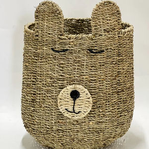 Factory Price Eco-Friendly Modern Kids <b>Storage</b> Organizer Seagrass <b>Wicker</b> Animal Shaped <b>Basket</b> Play Organizing Tool for Little - Product Image 1
