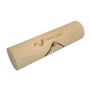 Porte-bouteilles en bois personnalisé de forme cylindrique pour gadgets - Product Image 2