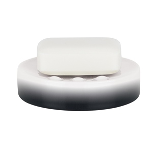 Portasapone in porcellana Spirella modello 'Tube' nero 11 x 2,6 cm - Product Image 1