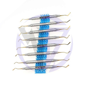 Kit de 8 Instrumentos Dentales para Obturaciones de Composite con Punta Dorada, Herramientas Profesionales de Restauración con Estuche de Acero, Proveedor Wenquar - Product Image 1