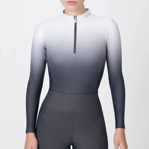Haut d'équitation pour femmes tendance, léger, respirant, évacuant l'humidité, tissu athlétique extensible, chemise d'équitation quotidienne - Product Image 1