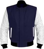 Veste universitaire avec manches lisses finition laine comme corps et patch logo qui ajoute une forte personnalité pour les Hangouts du soir