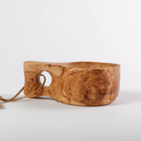 Tasse Kuksa ArtisRaw faite à la main en bois d'olivier tunisien | Tasse à boire naturelle de style méditerranéen