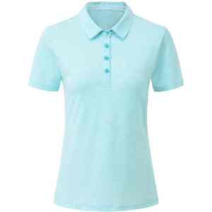 Polo pour femme, coupe ajustée, uni, tissu extensible, manches courtes, haut de golf et décontracté - Product Image 6