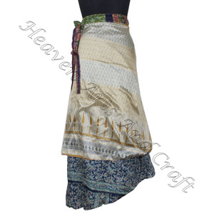 ผ้าไหมส่าหรีแบบพันรอบกระโปรงสุดวิเศษผ้าโพกหัวพิมพ์ลายอินเดียผ้าโสร่งยาวรอบ Boho ใส่ได้ทุกฤดูกาล - Product Image 2